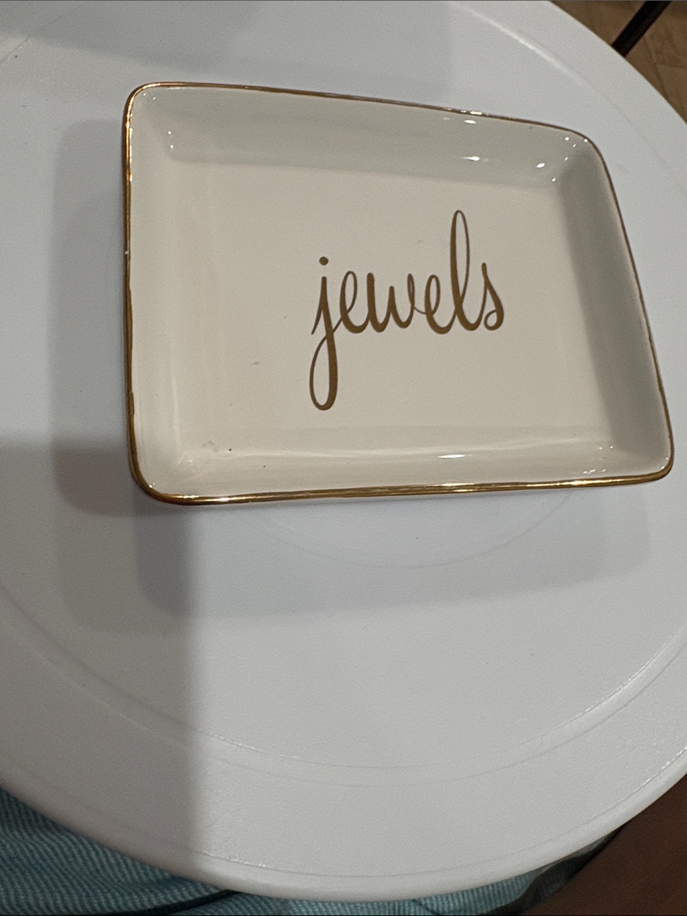 Mark & Graham Cream and Gold 'Jewels' Trinket Dish